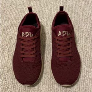 Maroon Quilted APL tennis shoes